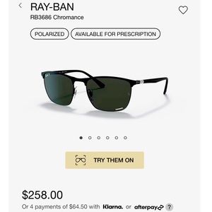 Ray-Ban Polarized Unisex RB3686 Chromance Sunglasses